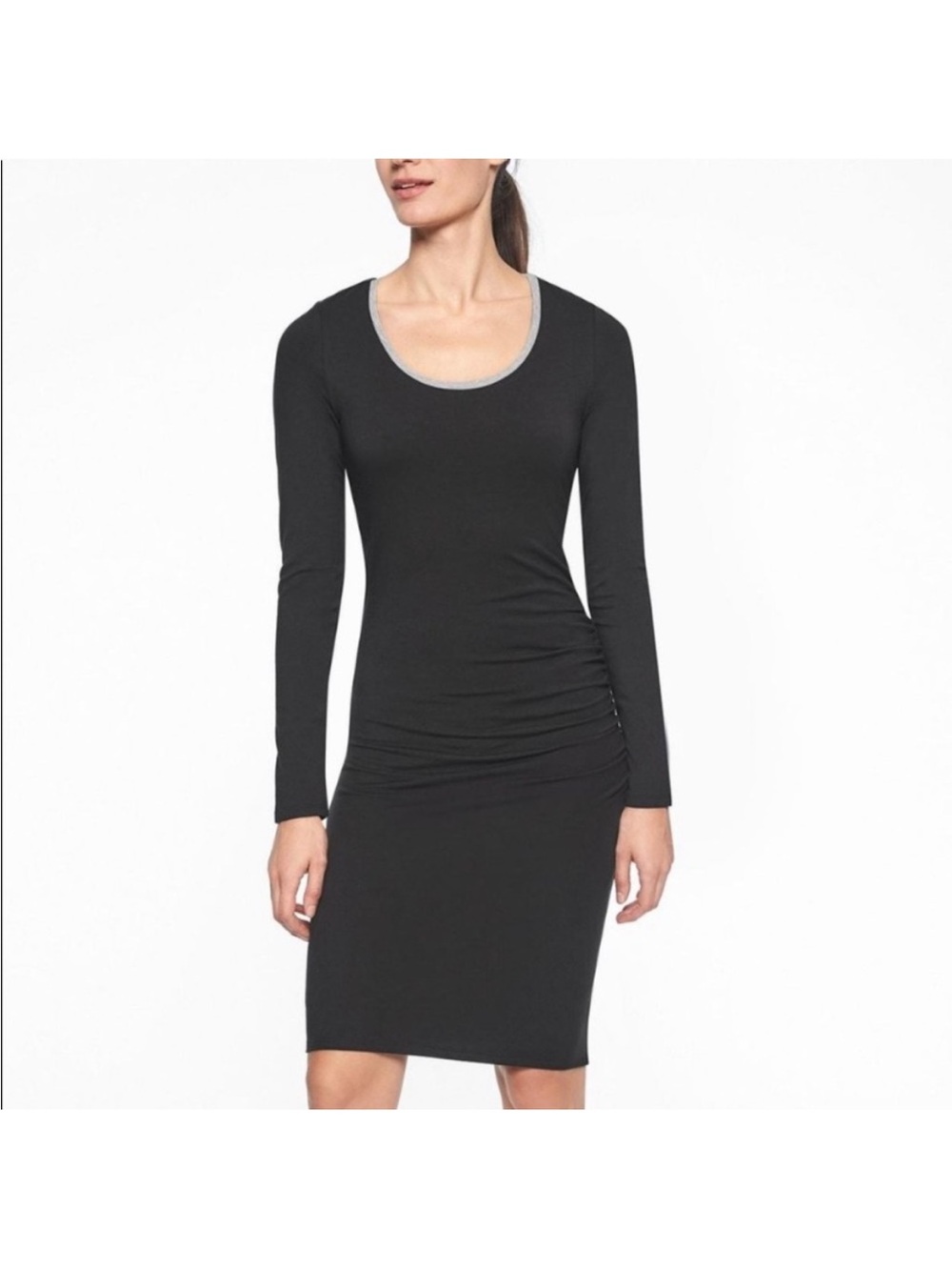 ATHLETA Carefree Long Sleeve Dress, Black